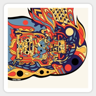 mayan alien astronaut with mandala patterns ecopop Sticker